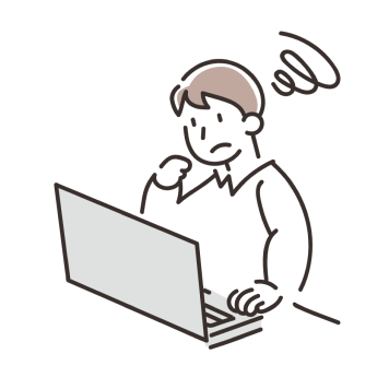 困った男性のイラスト